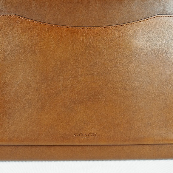 Coach Portfolio Leather Dark Saddle Clutch 65101 - Picture 3 of 8